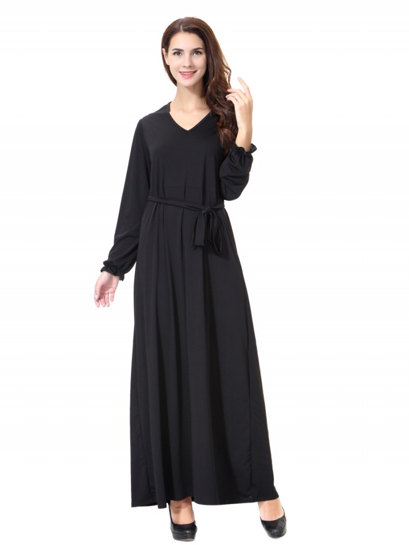 Black Simple Abaya M 