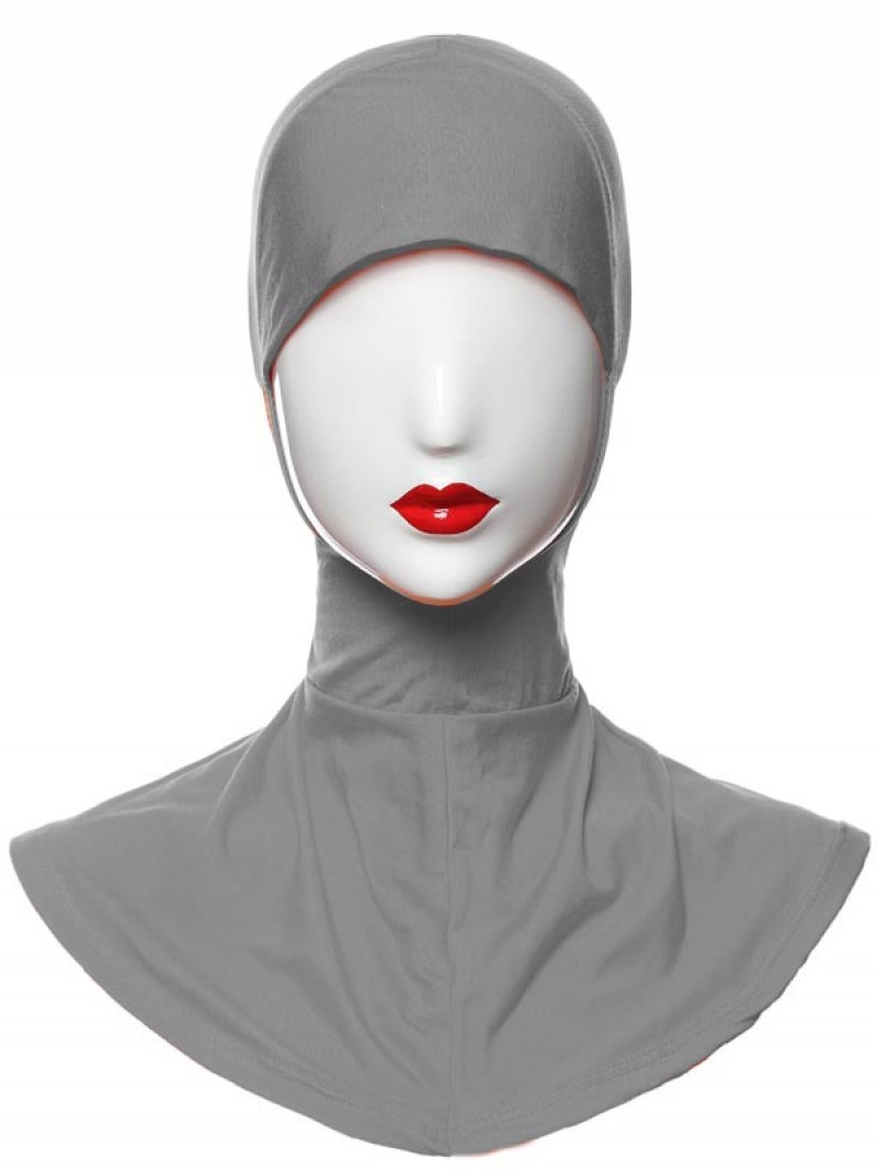 gray Modal Structured Scarf Underscarf 