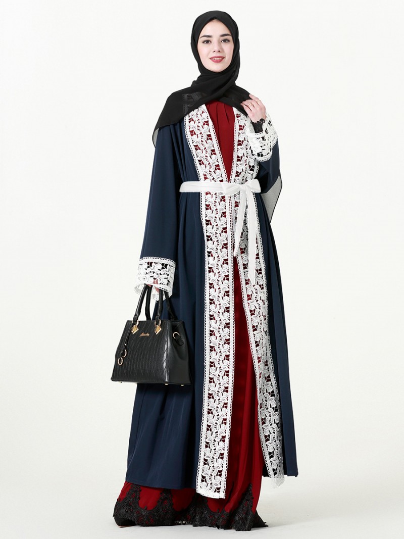  Lace Open Abaya 4XL 