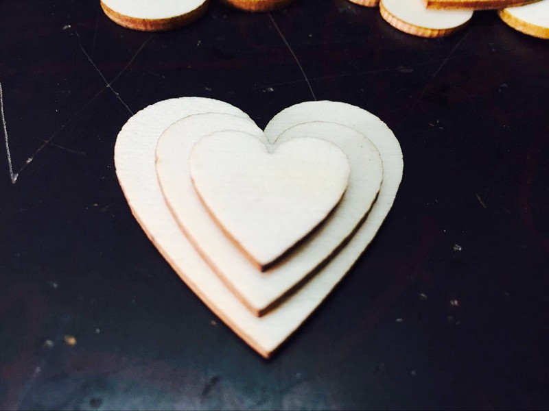 Heart 10mm 100 Pieces Wooden Craft Embellishments