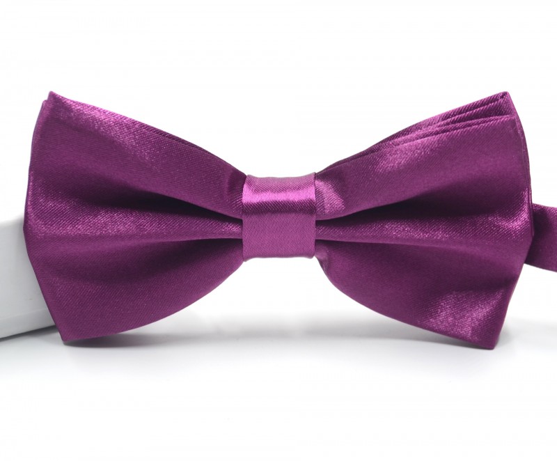 Dark Purple Solid Mens Bow Tie