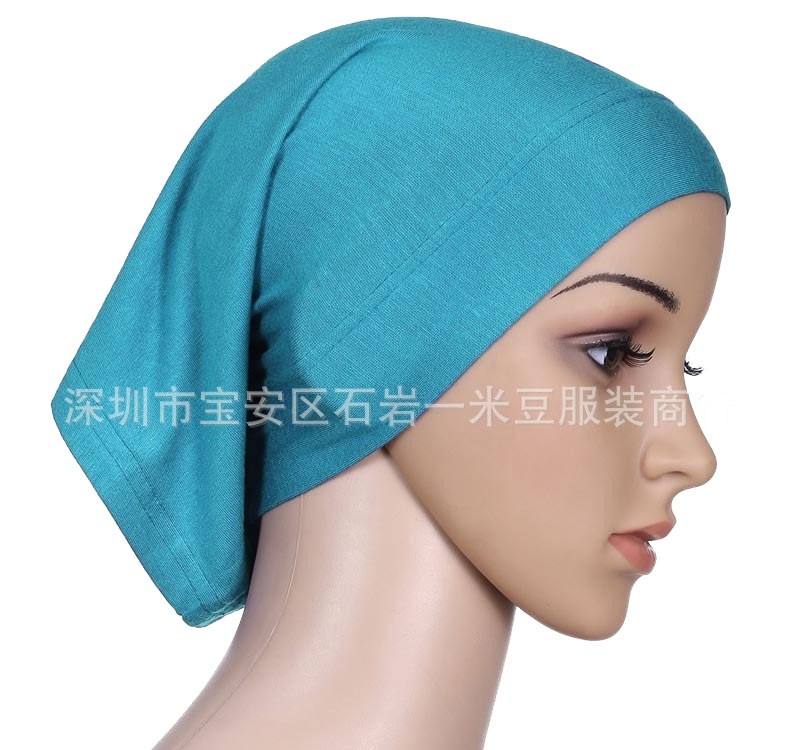 Lake Blue Mercerised Cotton Tube Scarf Cap 