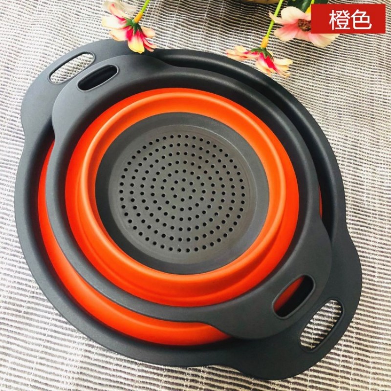Orange+Two-Piece Silicone Folding Filter Sieve