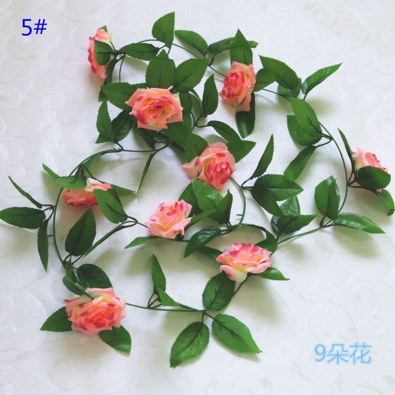5 Rose Powder Rose Vine Artificial Flowers