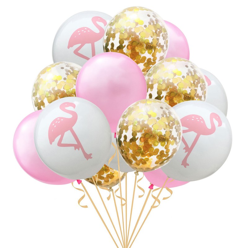 Flamingo Golden Confetti Balloon Pack