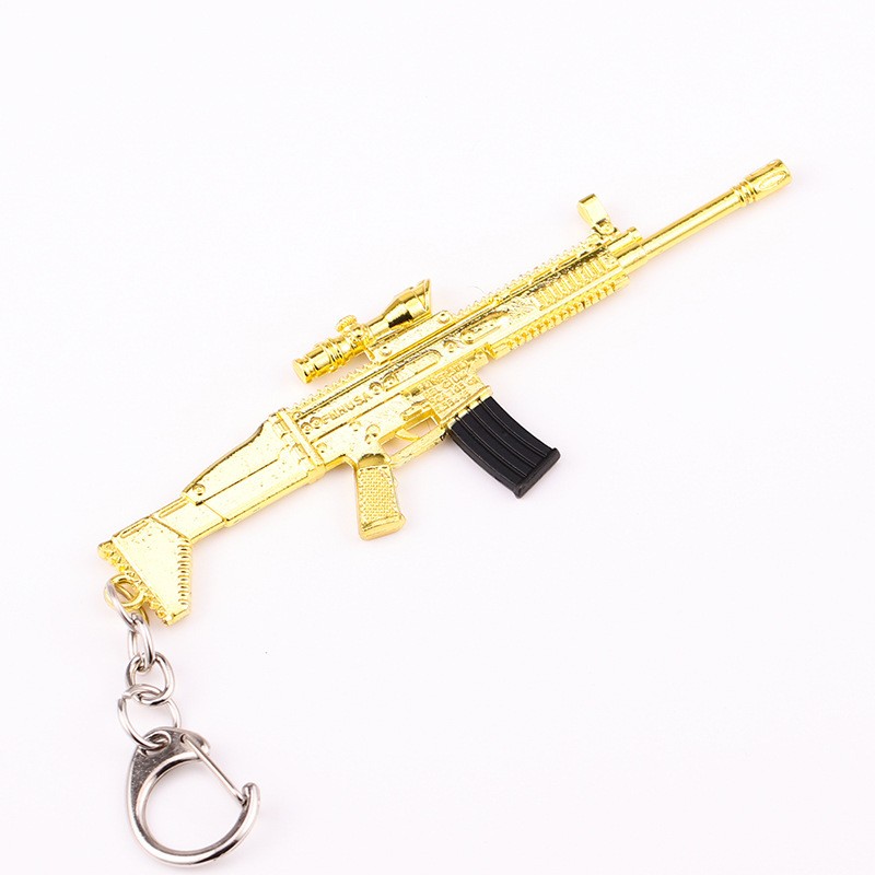 Gold Scar-L Weapon Keychain