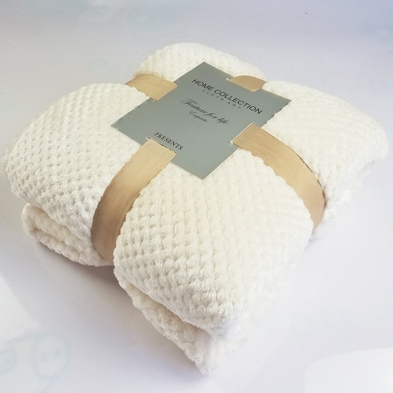 Milky White 70x100cm Medium Fleece Blanket