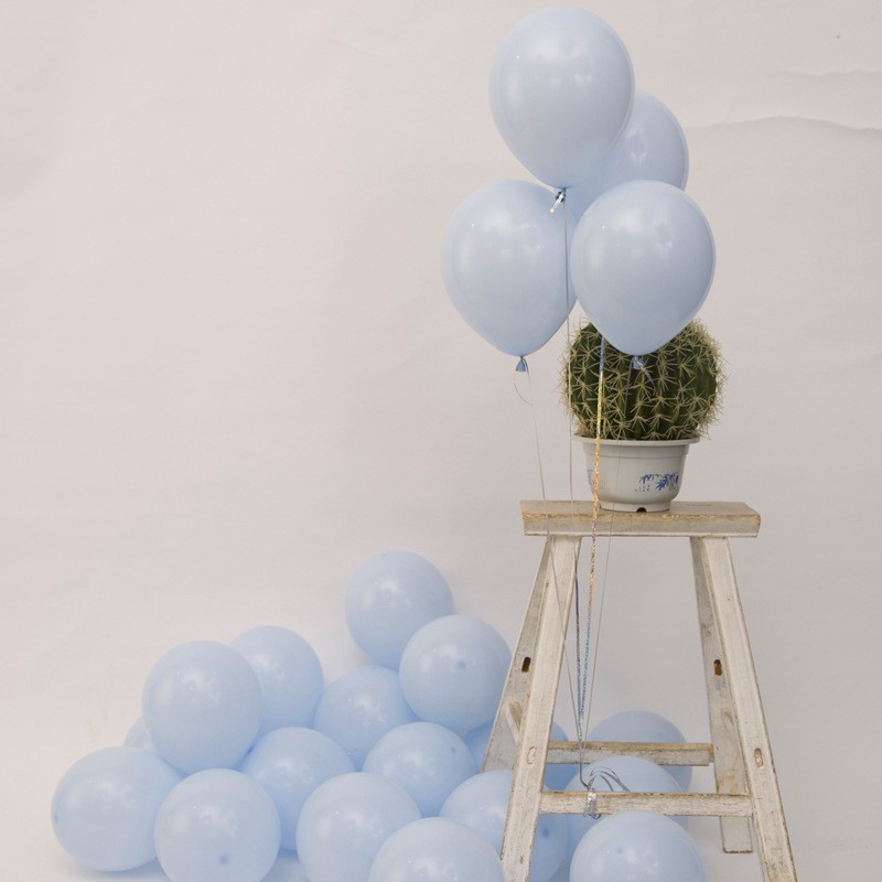 Macaron Blue Latex Balloon Pack
