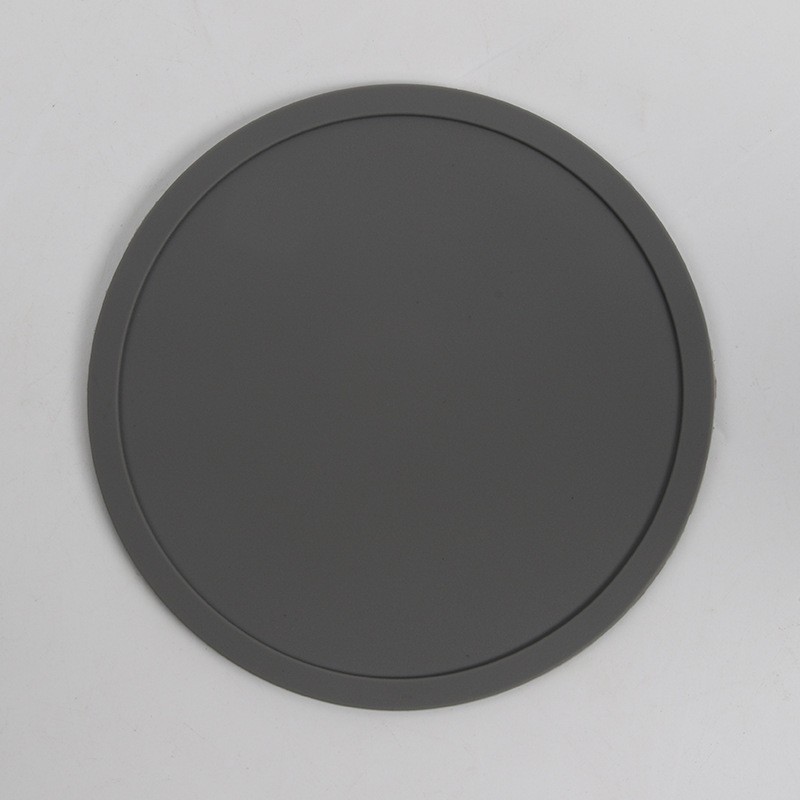 Dark Gray Shape Round Silicone Round Coaster