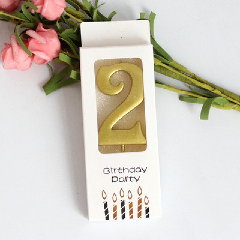 Local Gold 2 Birthday Candle