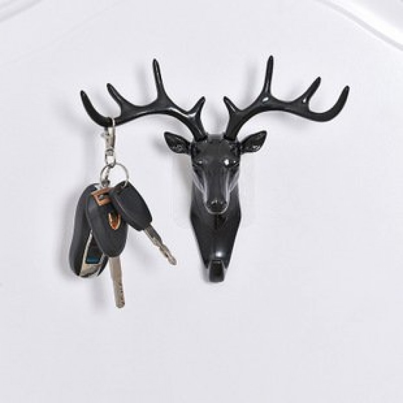 Black Deer Head Key Hook