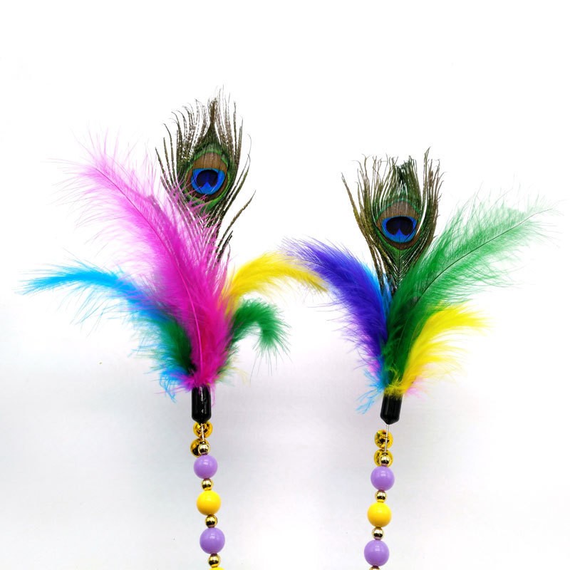 Peacock Hair 5 S 62cm Multi- Mixed Random Colour Peacock Feather Cat Toy