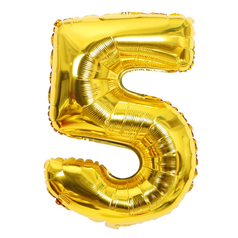 Gold -5 Aluminium Foil Balloon
