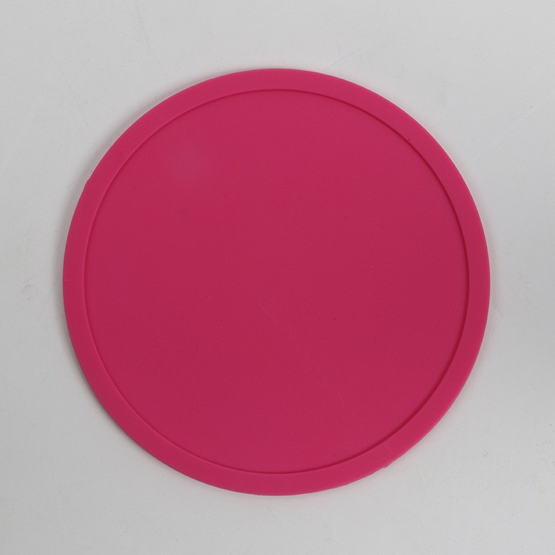 Rose Red Shape Round Silicone Round Coaster