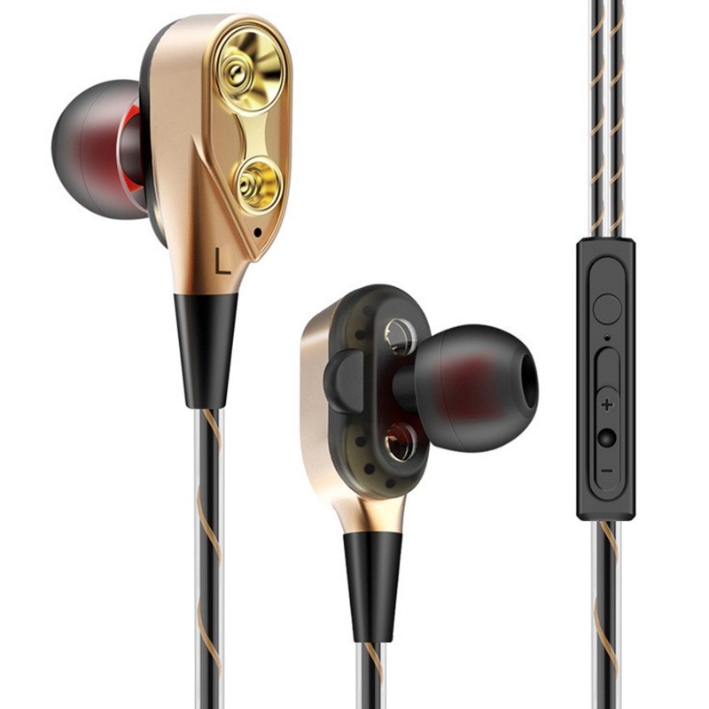 Gold Bare Line Superwoofer In Ear Earphones