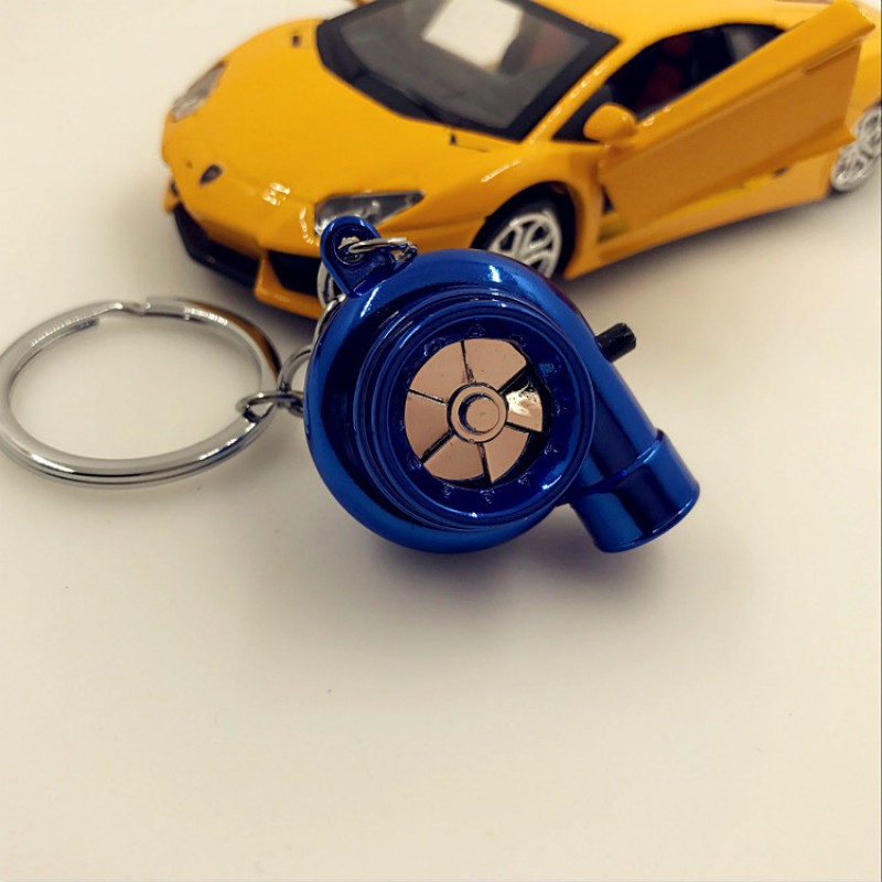Blue Packing Turbo Charger Keychain