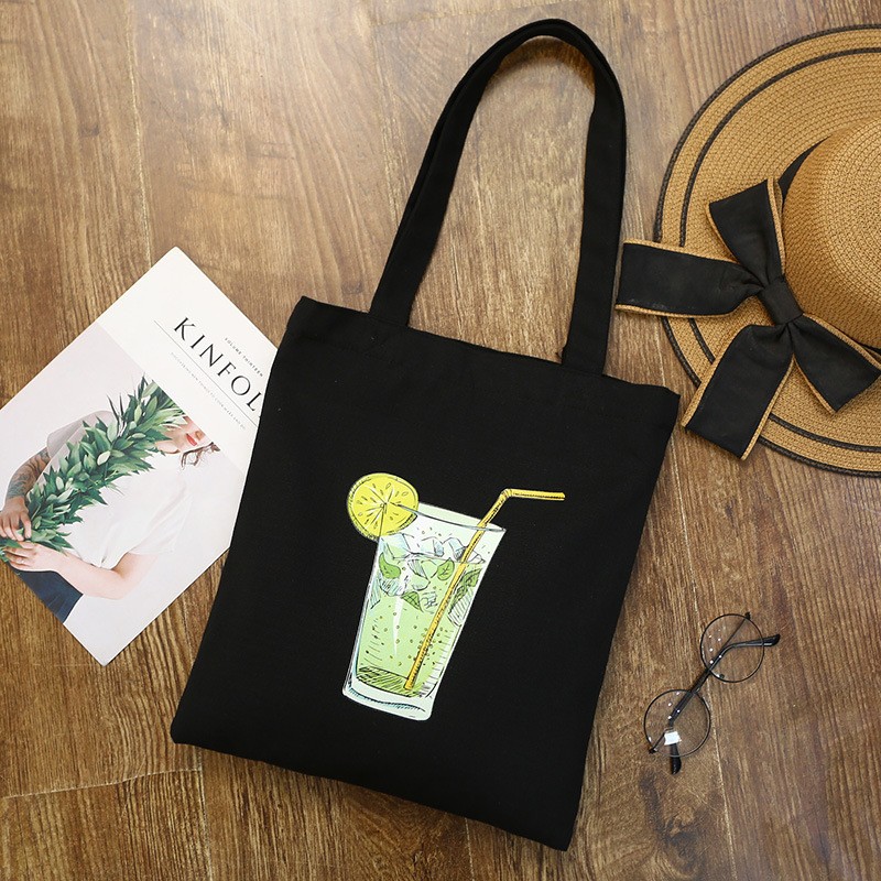 Black Lemon Cup Fashion Tote Bag