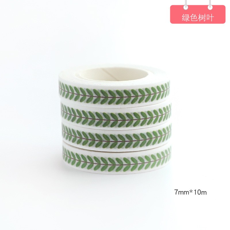 Green Leaves Single Volume Sticky Craft Tape