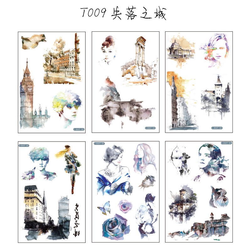 Lost City Of T009 6 Pieces Sticker Sheet Pack