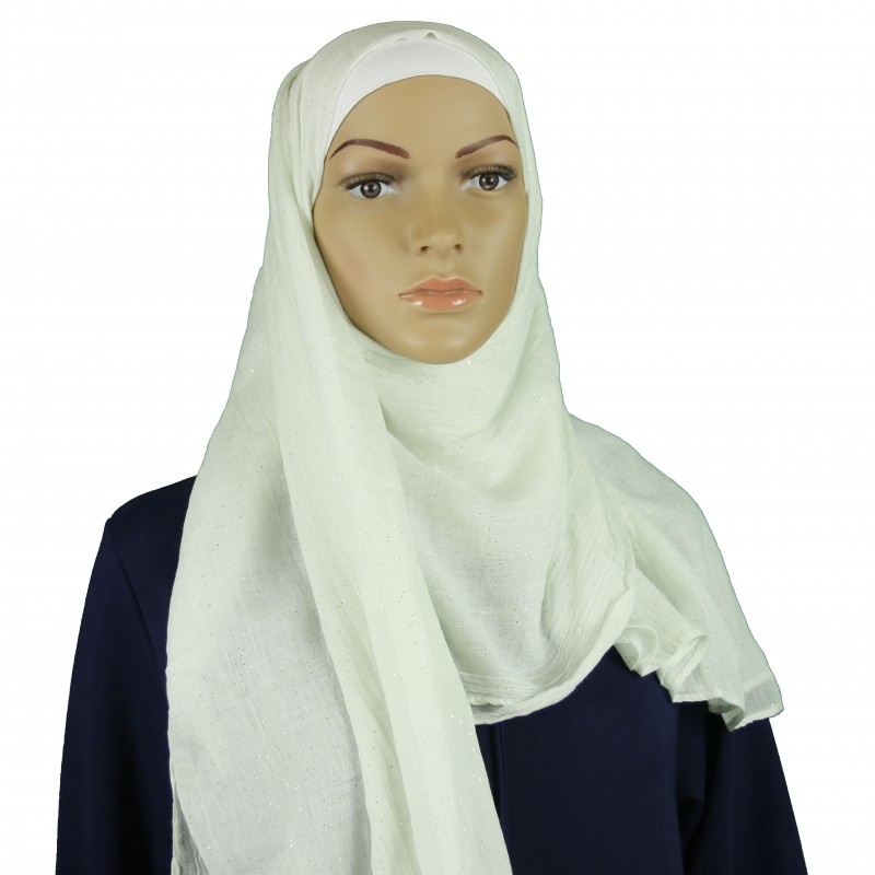 White Glitter Hijab