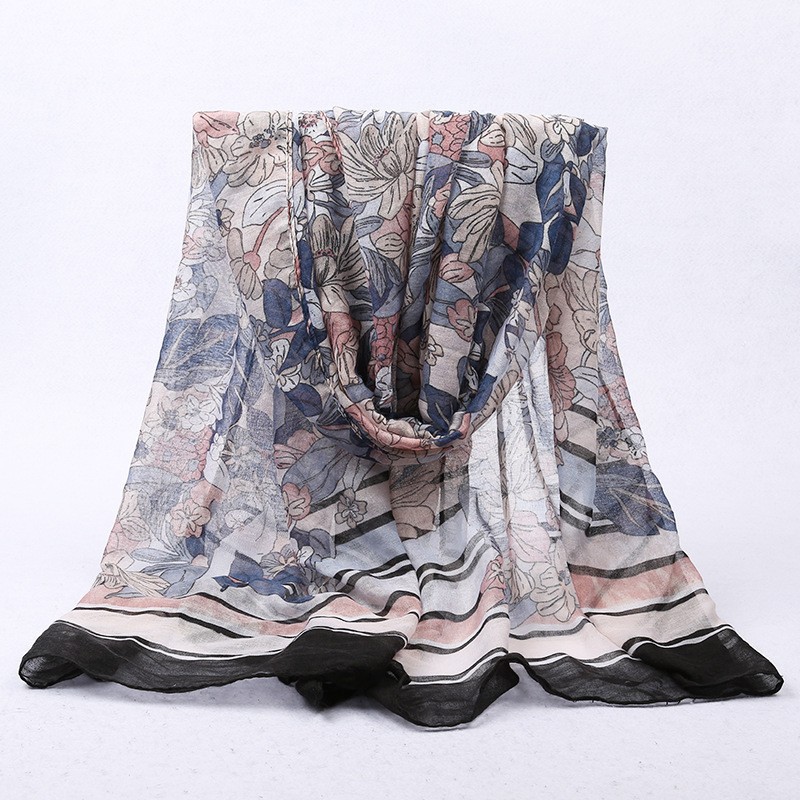  pink Autumn Garden Print Hijab