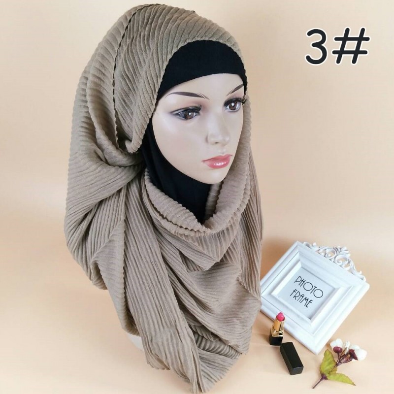 Khaki Classic Cotton Crinkle Maxi Hijab