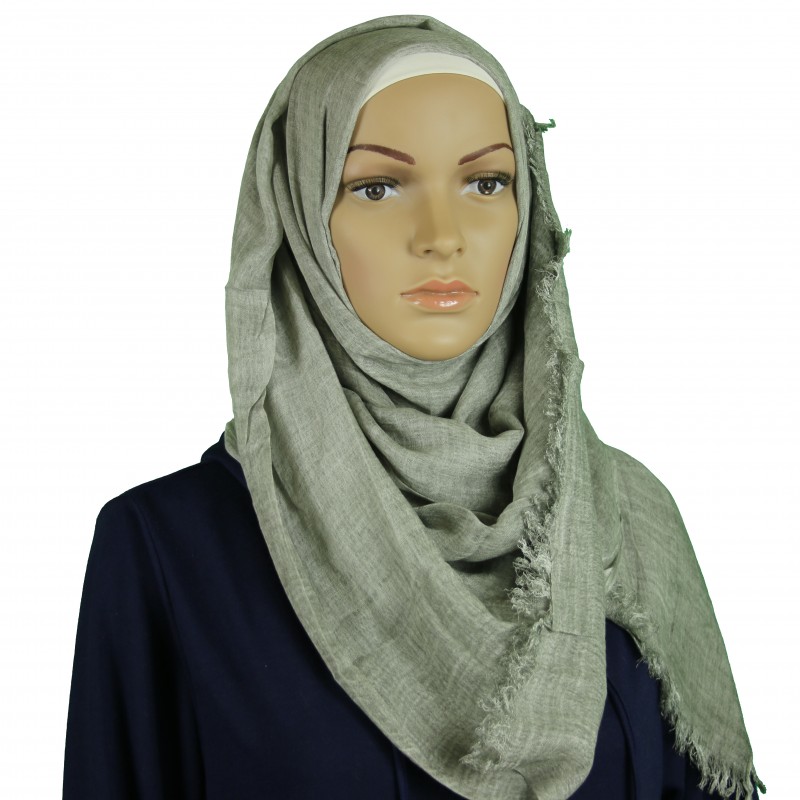 Grey Pure Cotton Hijab