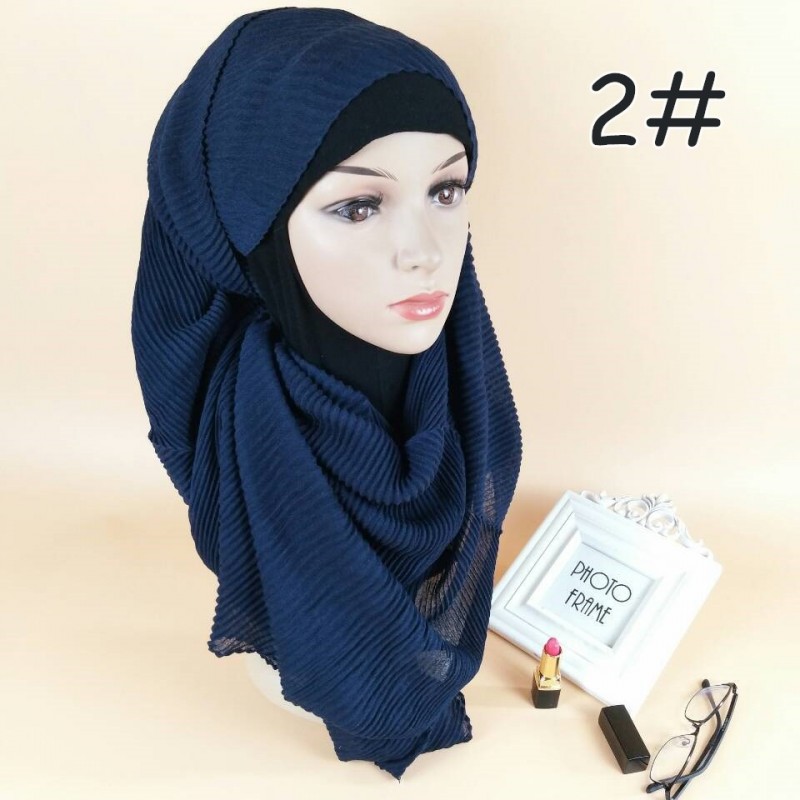 Navy Classic Cotton Crinkle Maxi Hijab