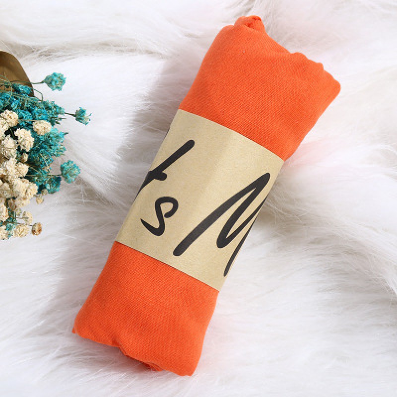 Orange Cotton Linen 180x90cm Classic Maxi Hijab