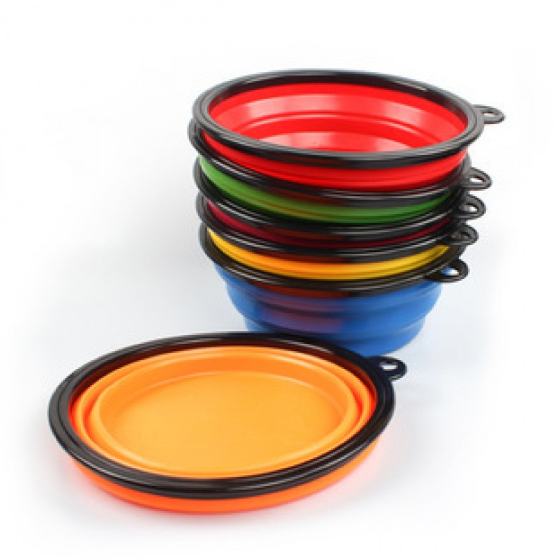 Small Without Buckle Black Silicone Folding Bowl