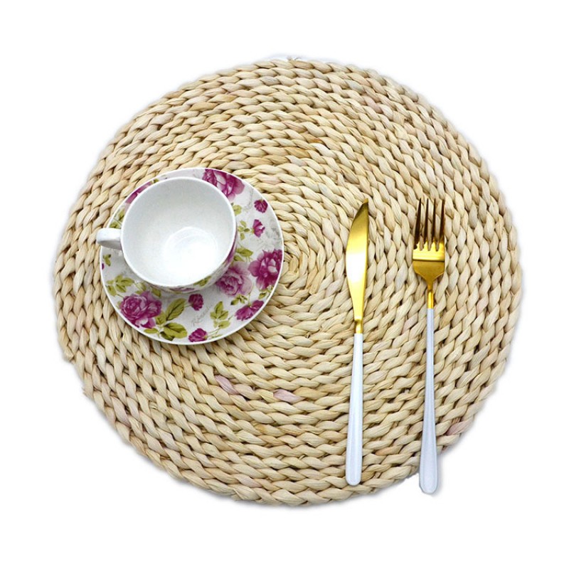 Corn Husk Solid Color Ordinary 22cm Woven Husk Placemat