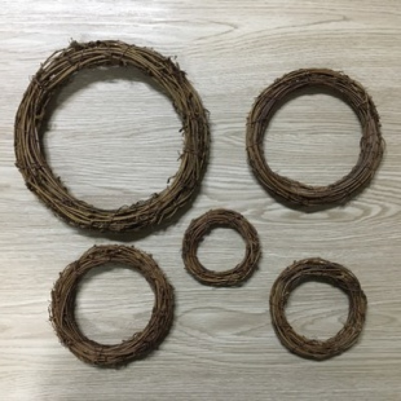 8cm Outer Diameter Soil Vine Wreath Round Rattan Wreath