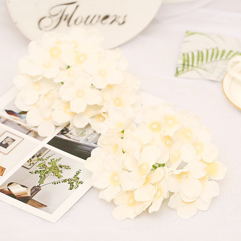 E49 Rice White Hydrangea Artificial Flowers