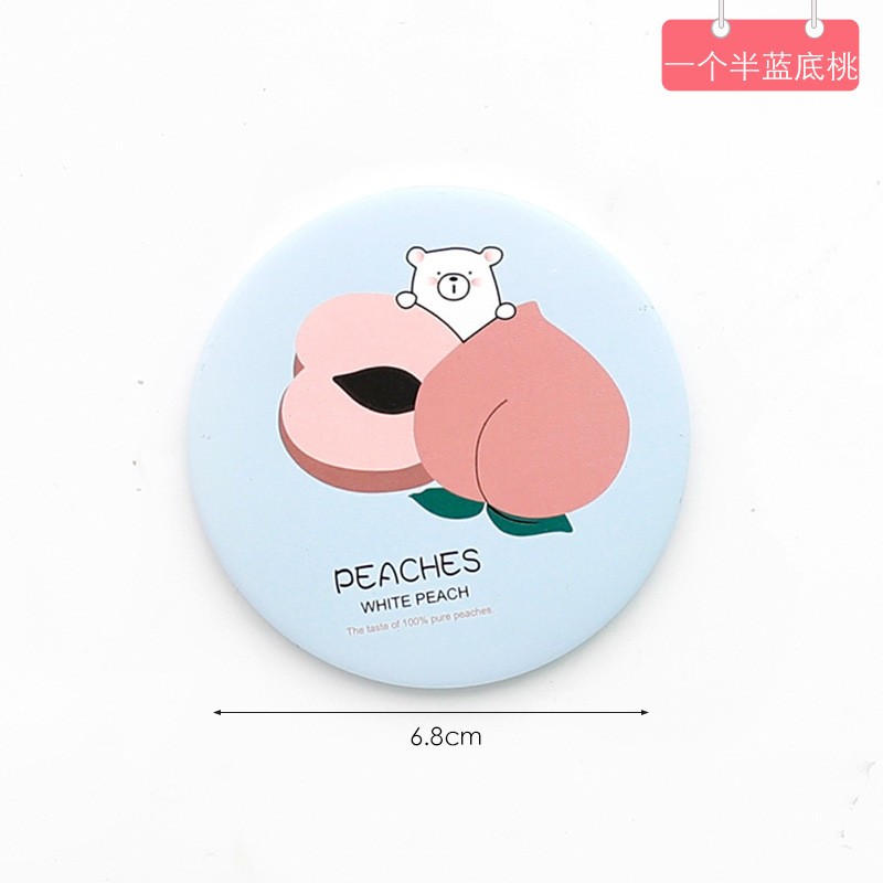 A Half Blue Peach Portable Mini Mirror