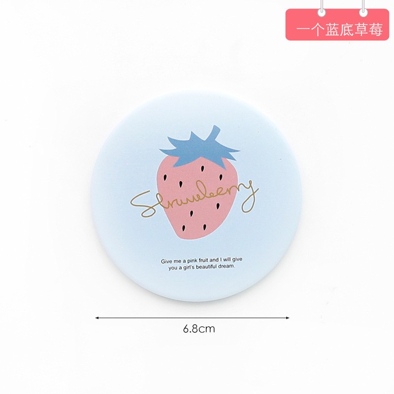 A Blue Strawberry Portable Mini Mirror