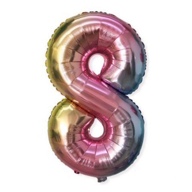 32 Inch Gradient Number 8 Birthday Balloons Aluminium Foil