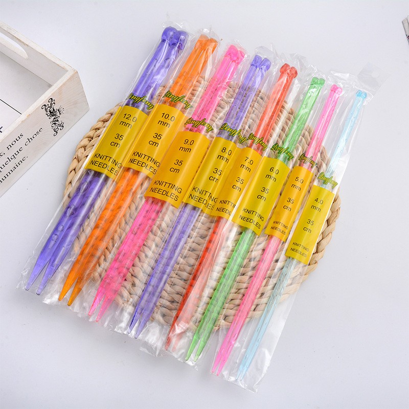 25cm Long Color Random 10mm Color Plastic Knitting Needle