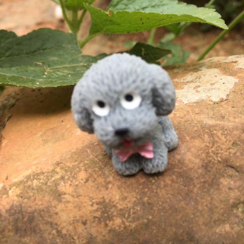 Gray Puppy Micro Landscape Diorama Diy Crafts