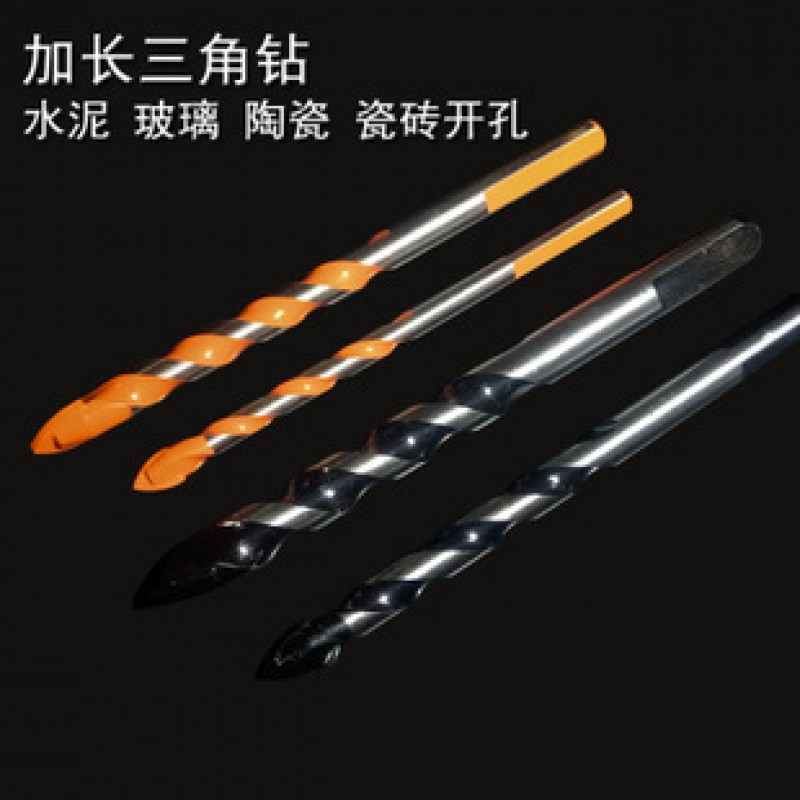 Orange Lengthened Wood Ceramic Triangle Drill 6mm Drill Bit