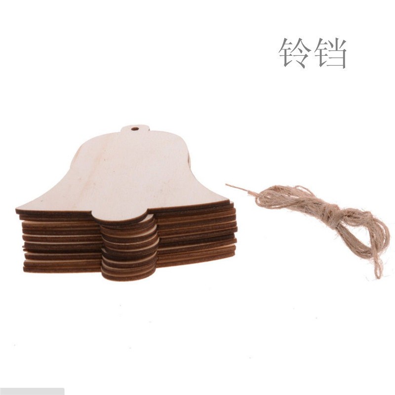 Bell 10 Pieces Christmas Wooden Crafts Diy