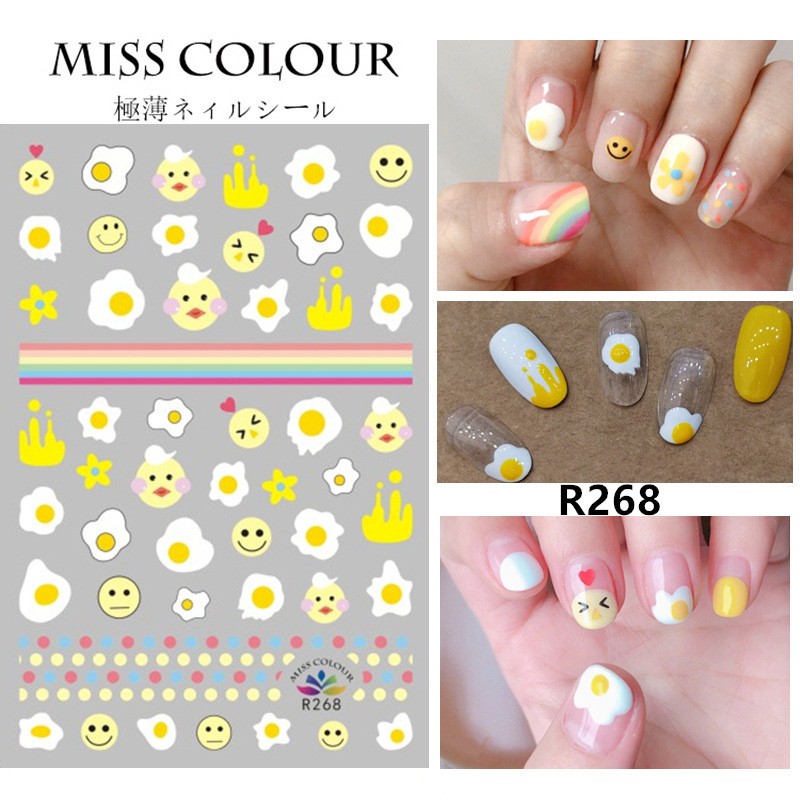 R268 Chen Qiaoen'S Same Omelette Nail Stickers