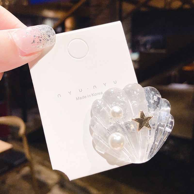 Silver Platinum Shell Korean Hairpin