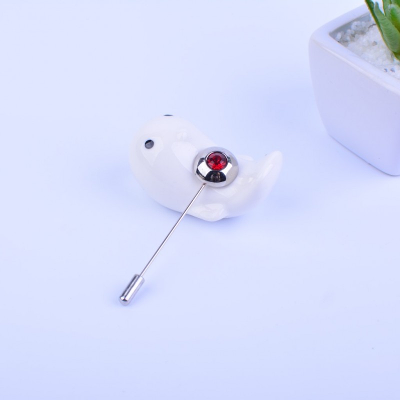 Red Silver Orb Scarf Pin 
