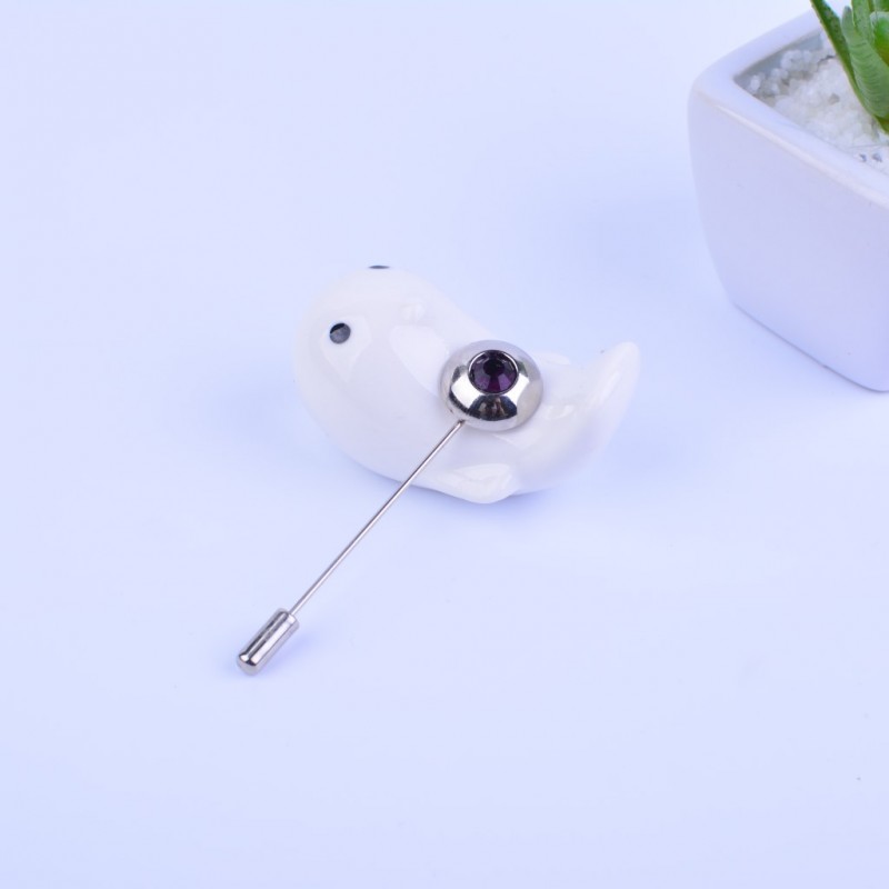 Purple Silver Orb Scarf Pin 