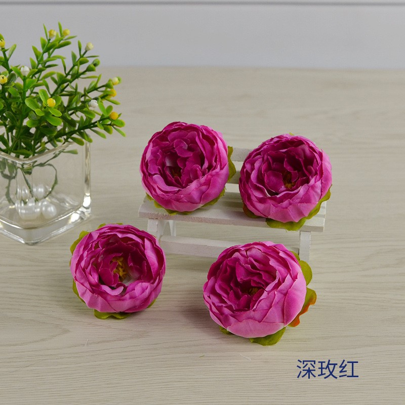 Deep Rose Redabout 5.5Cm In Diameter Artificial Peony Head Clearance