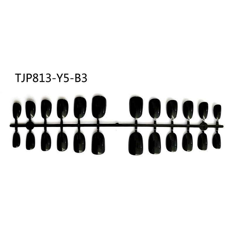 Tjp813-Y5-B3 Black Strip Fake Nails