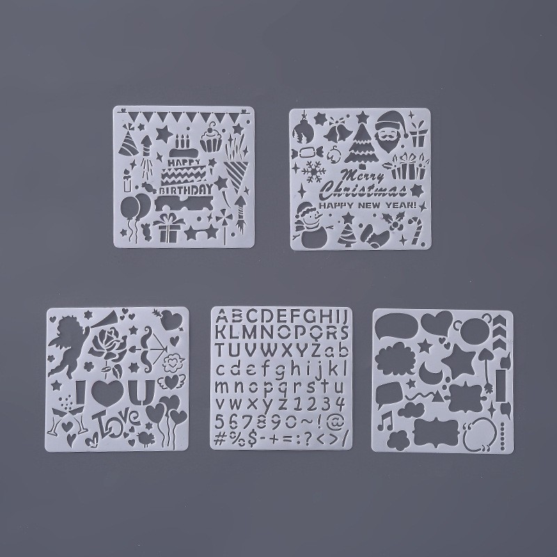 Set Of 5 Sheets Stencil Template
