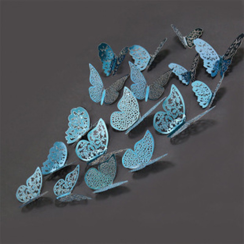 Hollow Butterfly A Section Indigo Blue 3D Wall Sticker