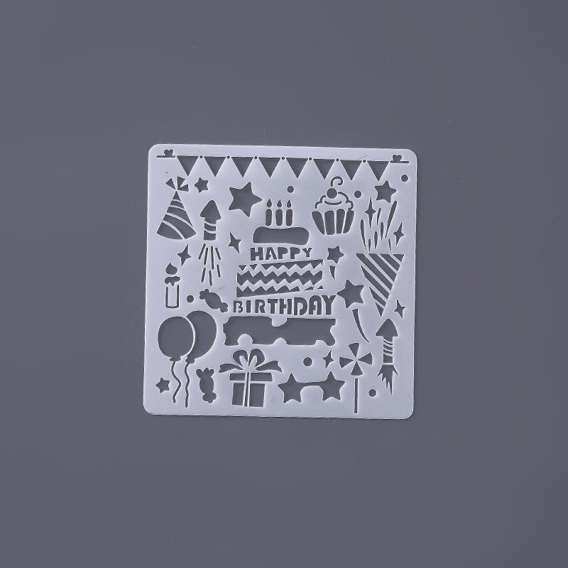 2 Birthday Theme 1 Stencil Template