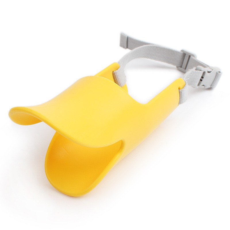 Yellow S Size Mouth Circumference 15cm 3-7 Kg Soft Silicone Duckbill Antibite Dog Muzzle